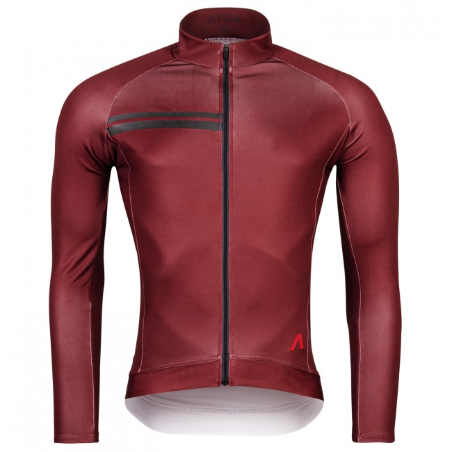Cyklistický dres GRVL dlouhé rukávy vínový